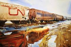 Bhupinder-Singh-CSPWC-SK-Canada-Wagons-At-Stony-Beach-22x30in-2019 Bhupinder-Singh-CSPWC-SK-Canada-Wagons-At-Stony-Beach-22x30in-2019