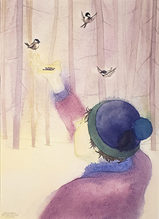 A Bird in the Hand, Ed Shawcross, 15 x 11, watercolour