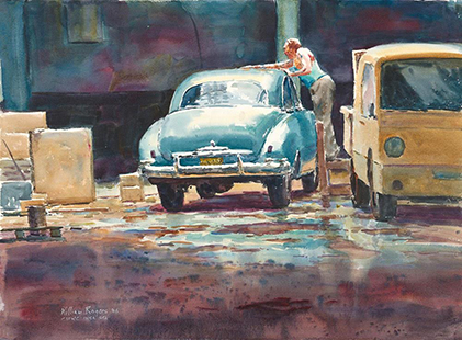 "Havana Garage" wc 21x29 inches - Winner of the AJ Casson Medal in Open Water 2009
