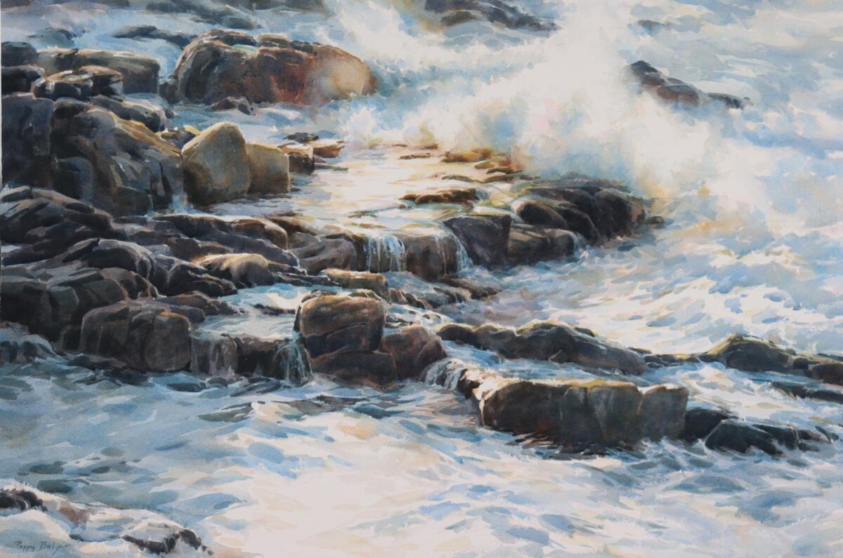 Light Washes over the Tidal Pools, Poppy Balser, Curry's Winsor Newton, Canada, CSPWC-Member, 24x30