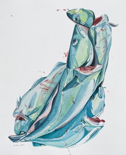Luanne Dominix, Non-Member, Newfoundland, Canada, I Took The Fish Out Of The GD Water, 22x17.5