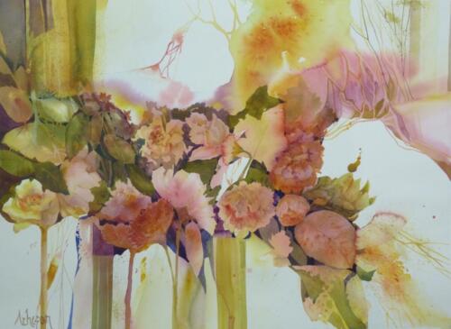 Flower Fragments From My Mind,  Donna Acheson Juillet, France, CSPWC-Member, 22x30
