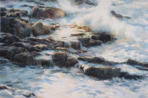 Light Washes over the Tidal Pools, Poppy Balser, Currys Winsor-Newton, Canada, CSPWC-Member, 24x30