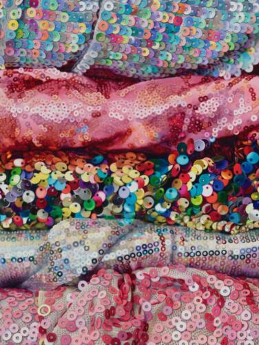 Sowing with Sequins, Brittney Tough, Curry's Daniel Smith Award, Canada, CSPWC-Member, 40x30