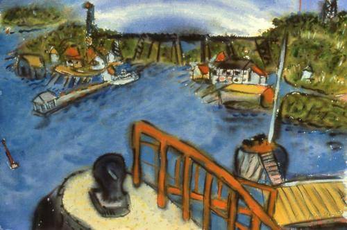 Stein, Alan, 1982, Parry Sound Harbour with Old Pier, 36x51